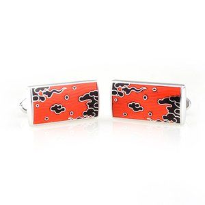 NEW Orange & Black Enamel Mystic Cloud Design Large Cufflinks